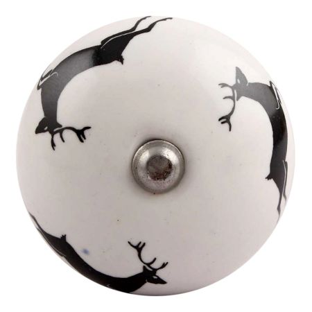 Black Runing Rein Deer Pattern Ceramic Wine Stopper (Pack Of One Piece)